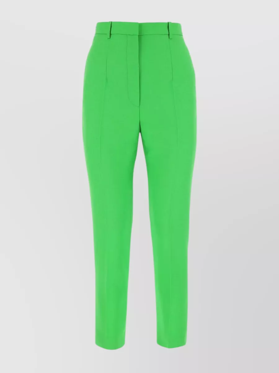Shop Alexander Mcqueen Tailored Wool Blend Trousers In Green