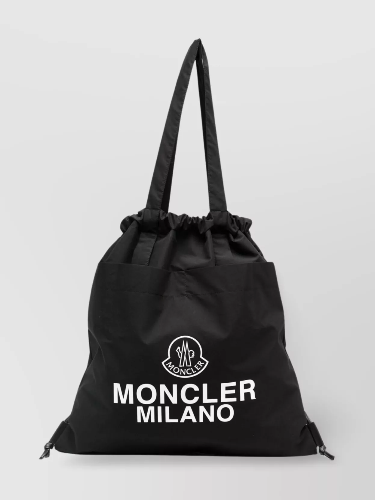 Shop Moncler Drawstring Tote Bag With Nylon Handles