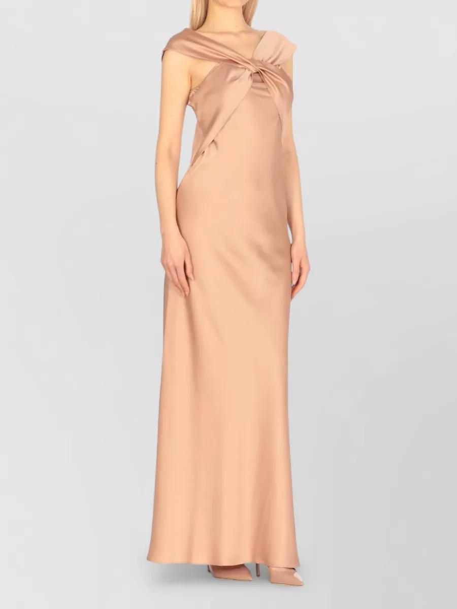 D.exterior Satin V-Neck Sleeveless Knee-Length Gown