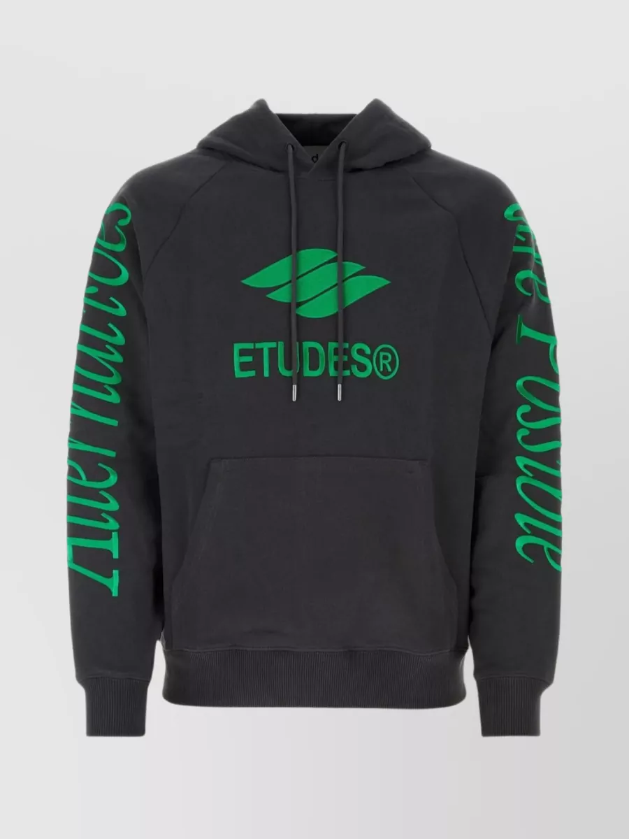 Shop Etudes Studio Racing Eco Organic Cotton Hoodie In Black