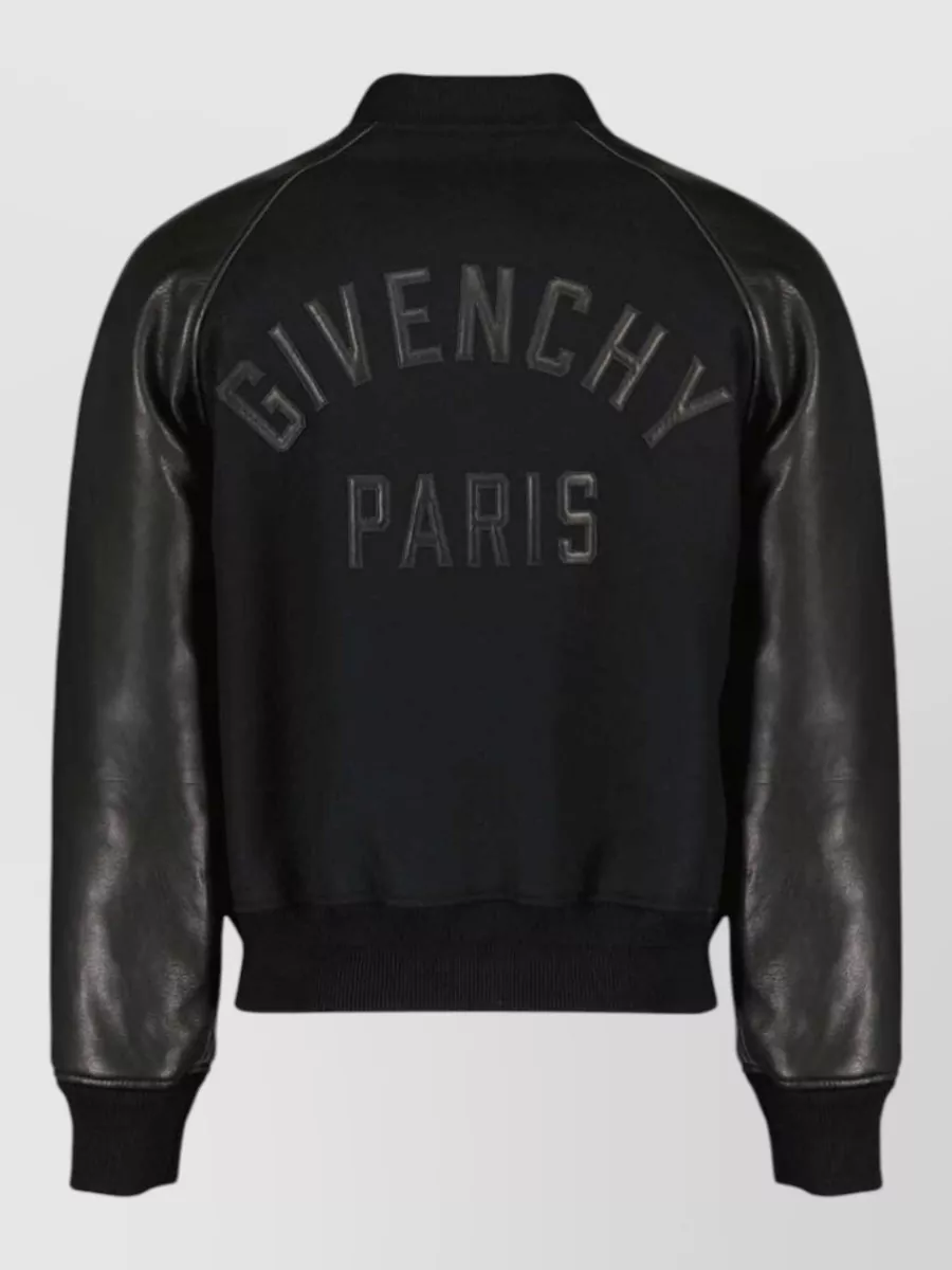 Givenchy Leather Panelled Wool Bomber Jacket