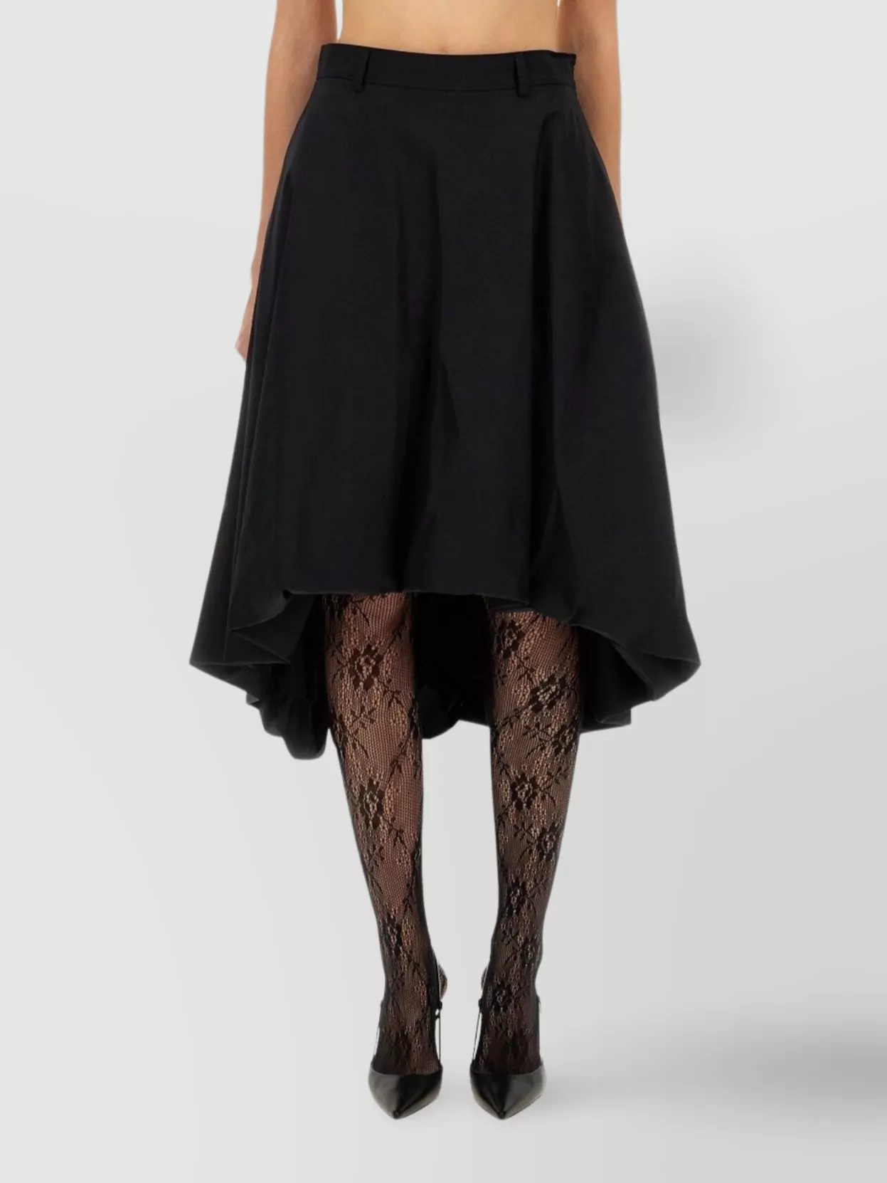 Moschino High-waisted Midi Flared Skirt With Belt Loops