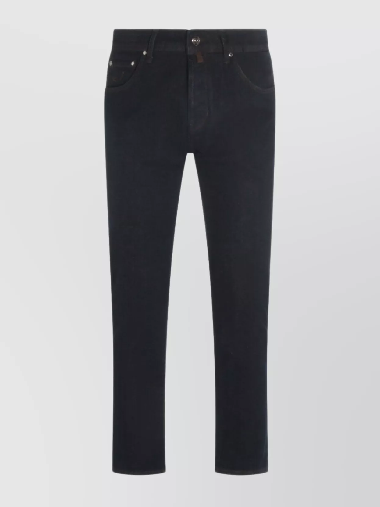 Jacob Cohen Straight Leg Five-pocket Trousers Rivet Accents In Black