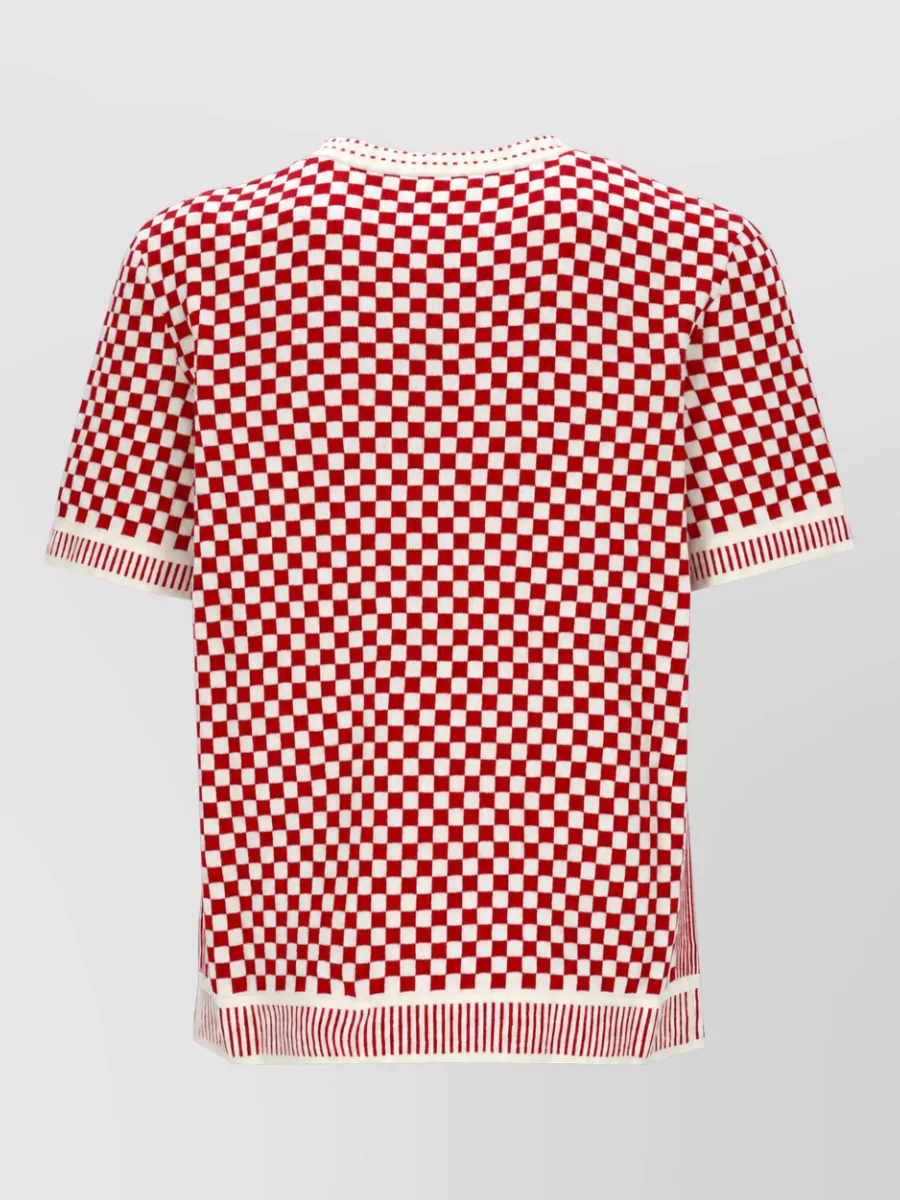 Casablanca Checked Short-Sleeve Cotton T-Shirt