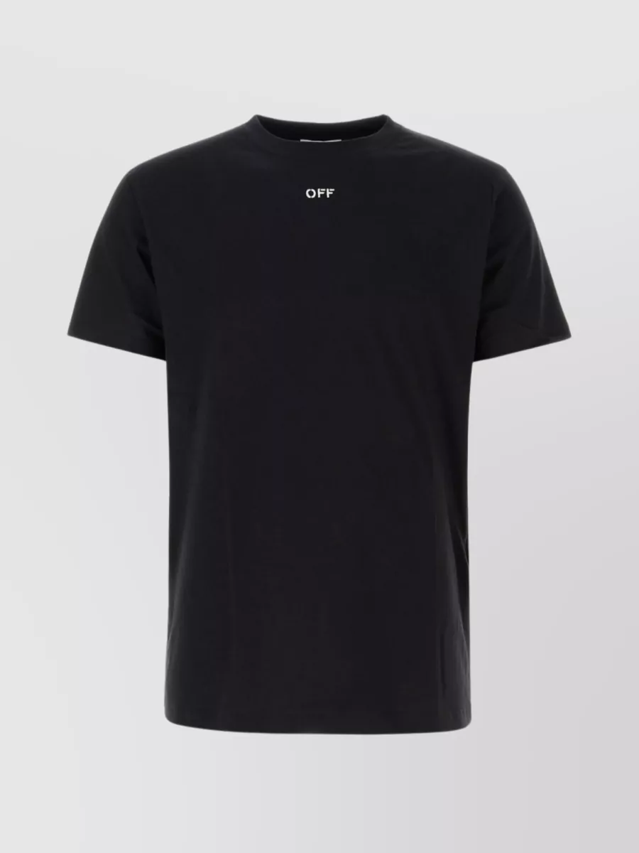 Shop Off-white Crew-neck T-shirt With Back Arrow Embroidery In Black
