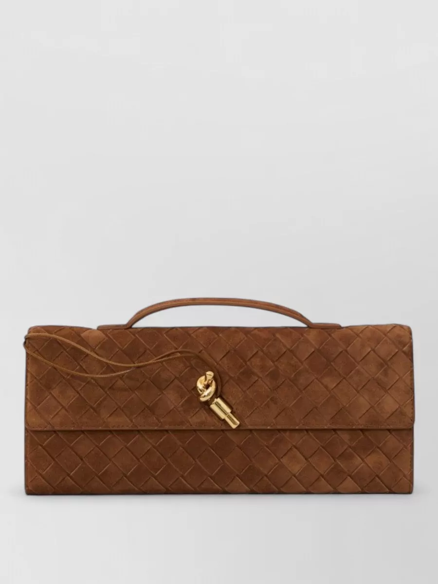 Bottega Veneta Andiamo Leather Clutch Bag