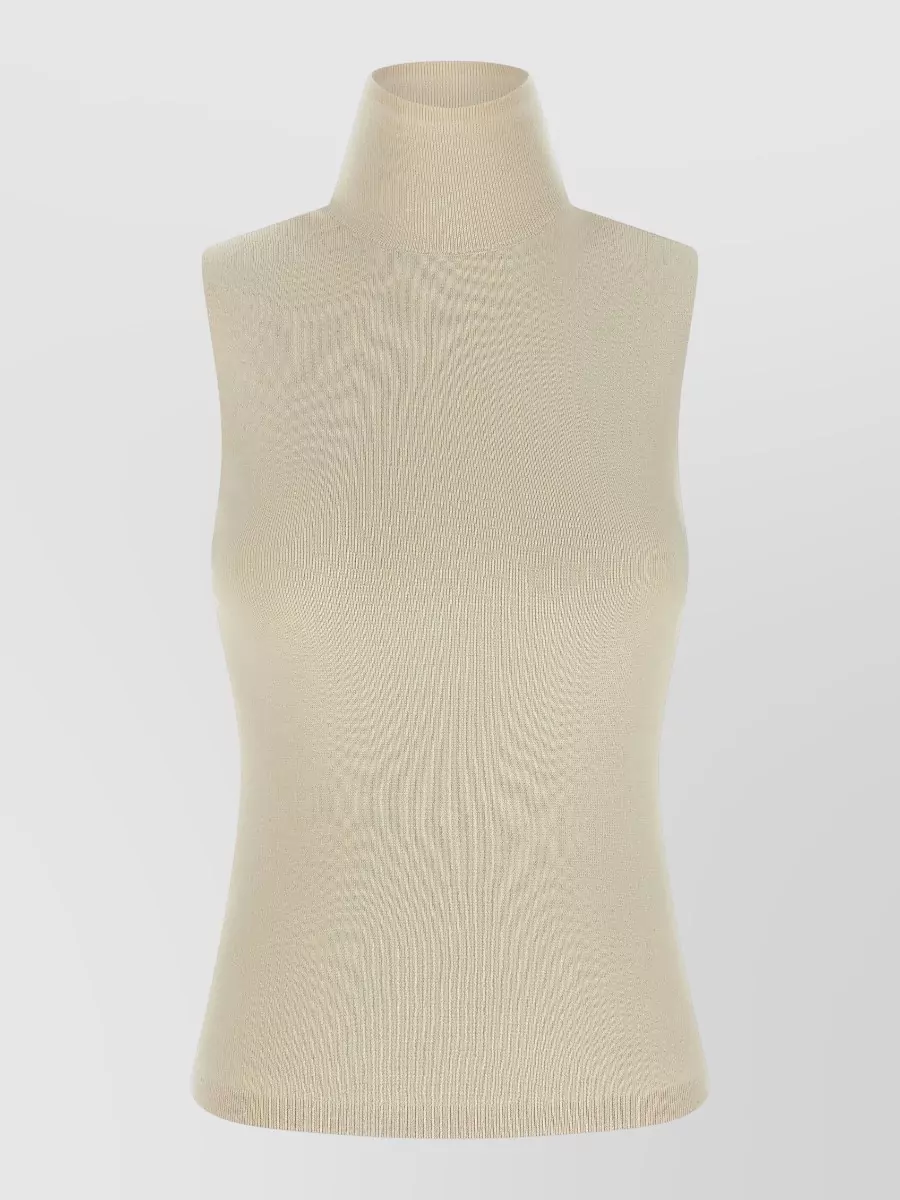 Extreme Cashmere Cashmere Ribbed High-Neck Sleeveless Top