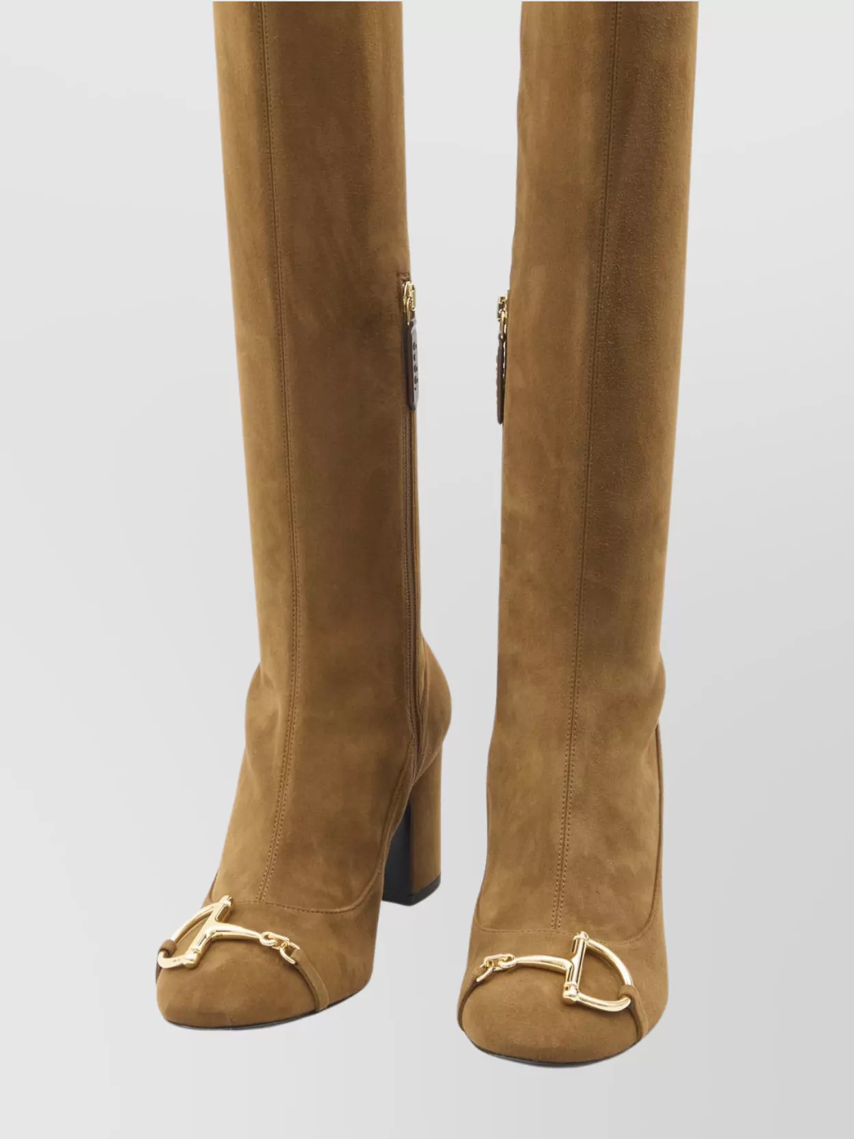 Gucci Knee-High Suede Block Heel Boots