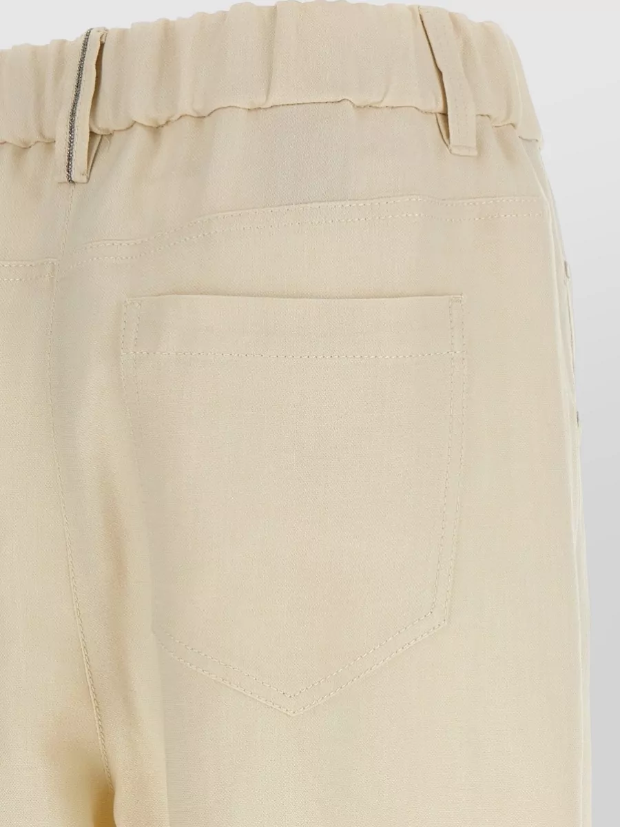 Brunello Cucinelli Linen Straight-Leg Cropped Trousers