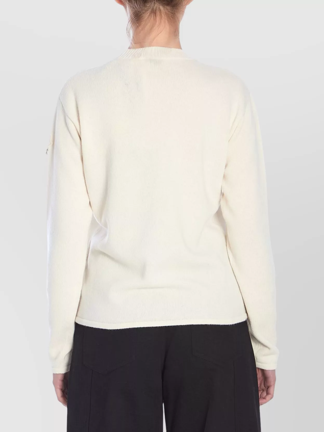 Moncler Wool Sweater With Embroidered Sleeve Detail