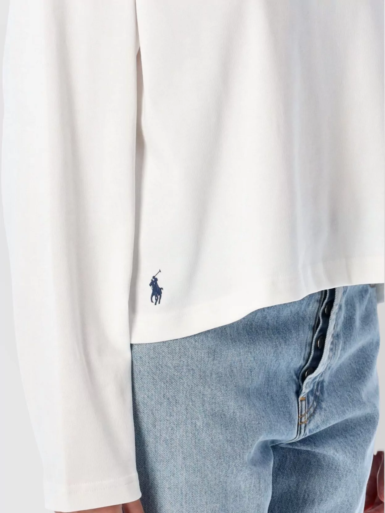 Polo Ralph Lauren Long Sleeve Cotton Crop Top