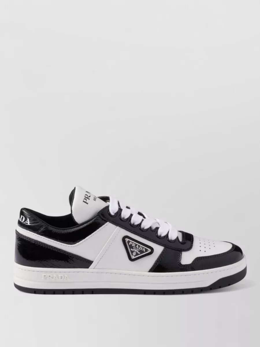 Prada Low Sneakers Round Toe Leather Upper