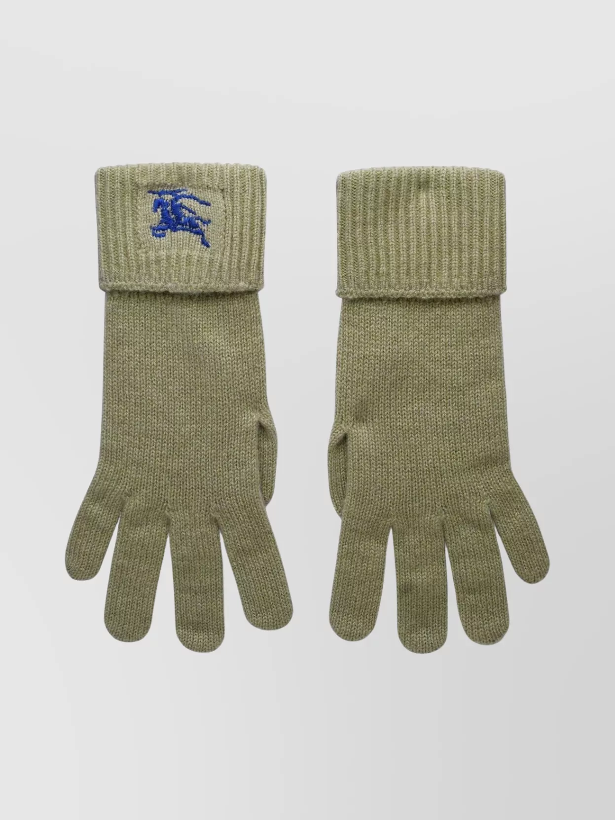 Burberry Textured Knit Gloves Ribbed Cuff