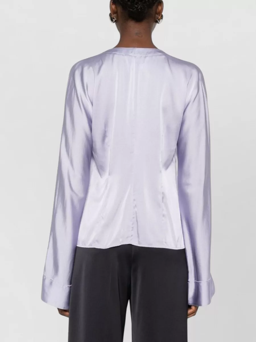 Forte Forte Silk Shirt Tassel Detail V Neckline