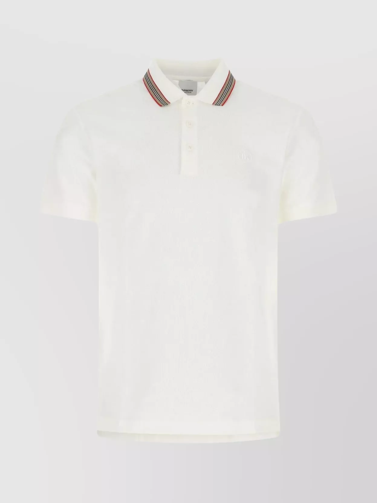 Shop Burberry Cotton Piquet Polo Shirt With Ribbed Collar