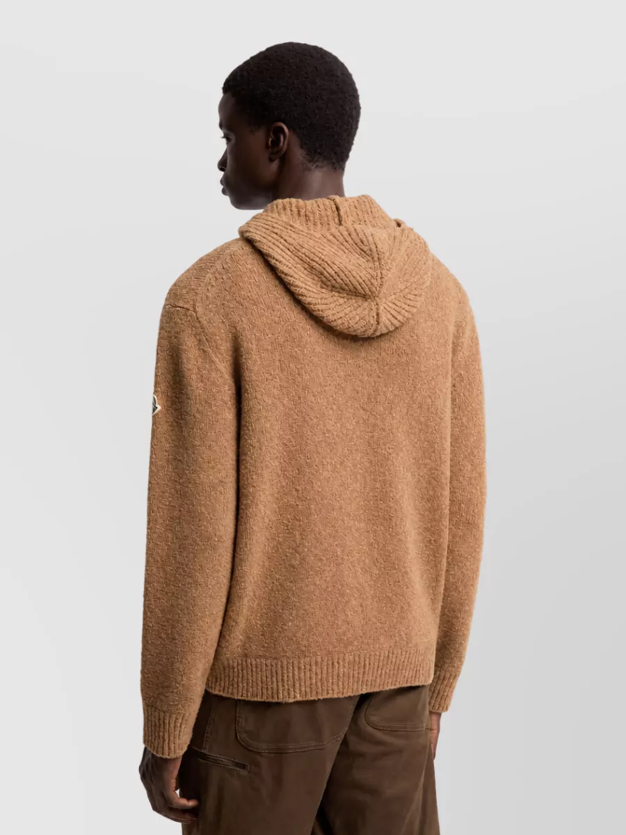 Moncler Wool-Blend Bouclé Hooded Zip Jacket