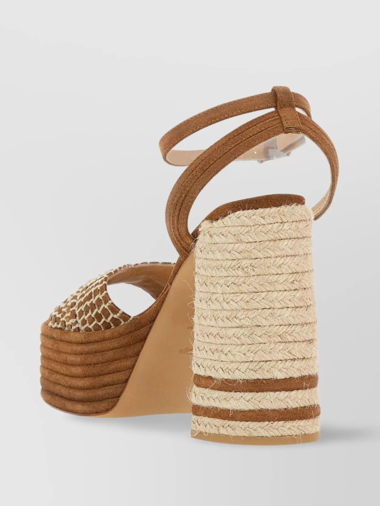 Shop Castaã±er Platform Sandals In Tobacco Leather
