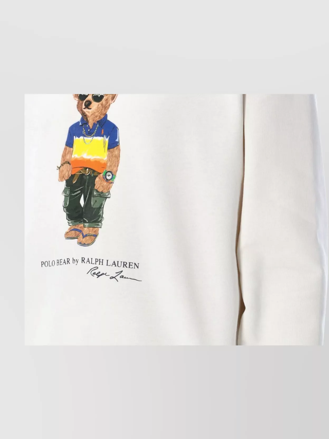 Polo Ralph Lauren White Cotton Blend Polo Bear Sweatshirt