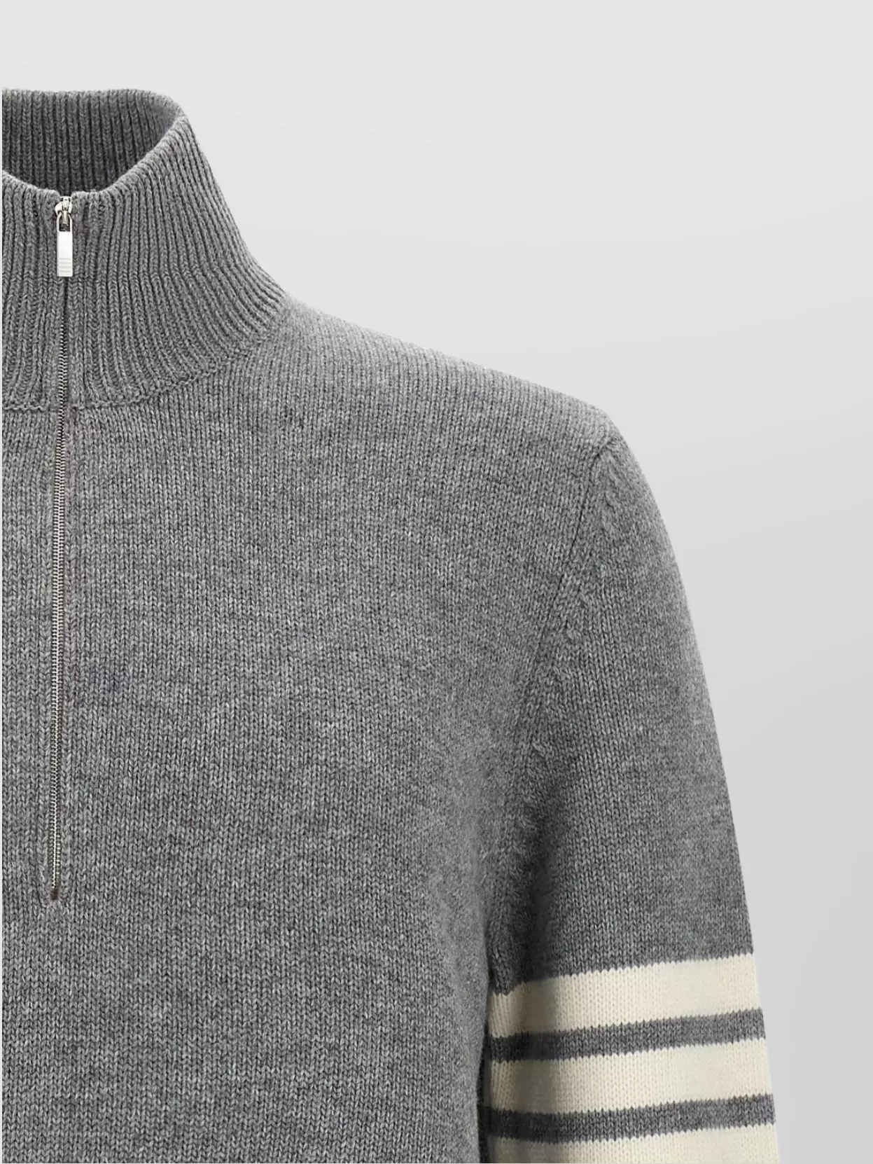 Thom Browne 4bar Half Zip Sweater Sweaters And Cardigans Gray In Multi