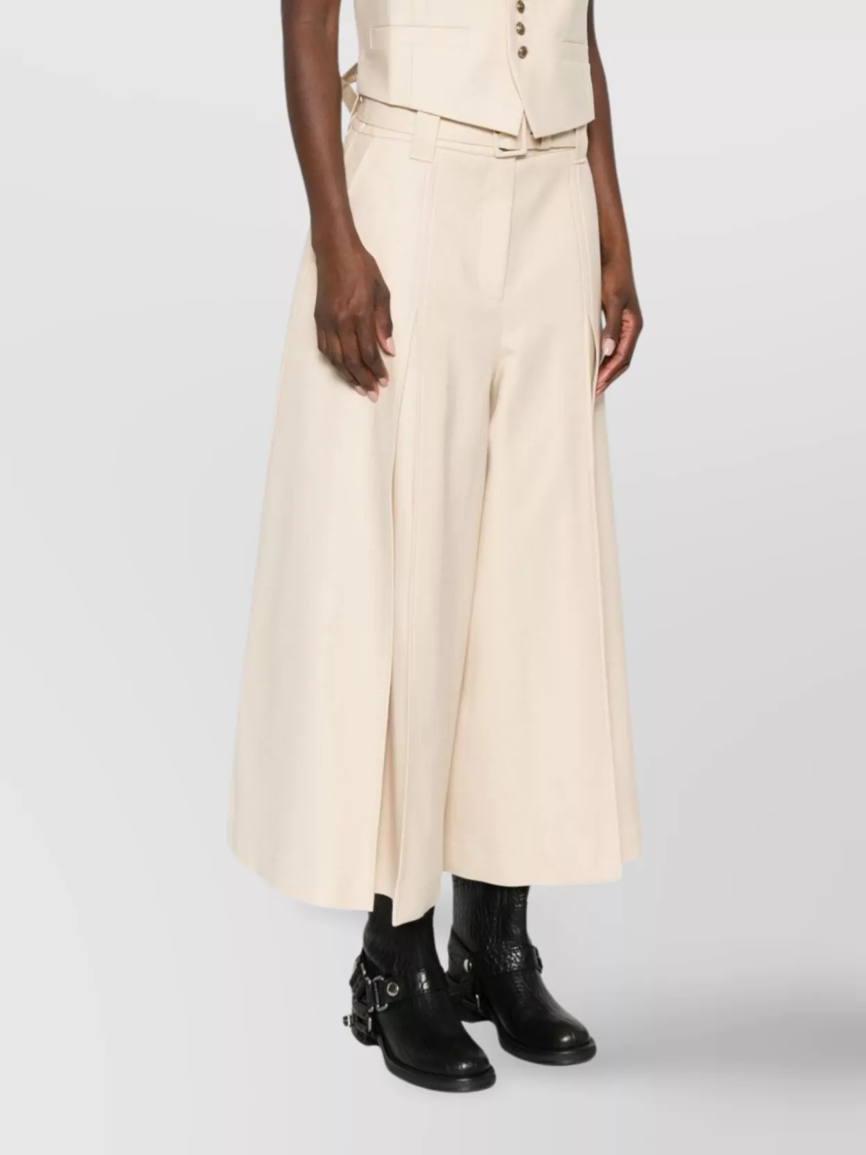 Zimmermann High Waist Wide Leg Trousers With Belt