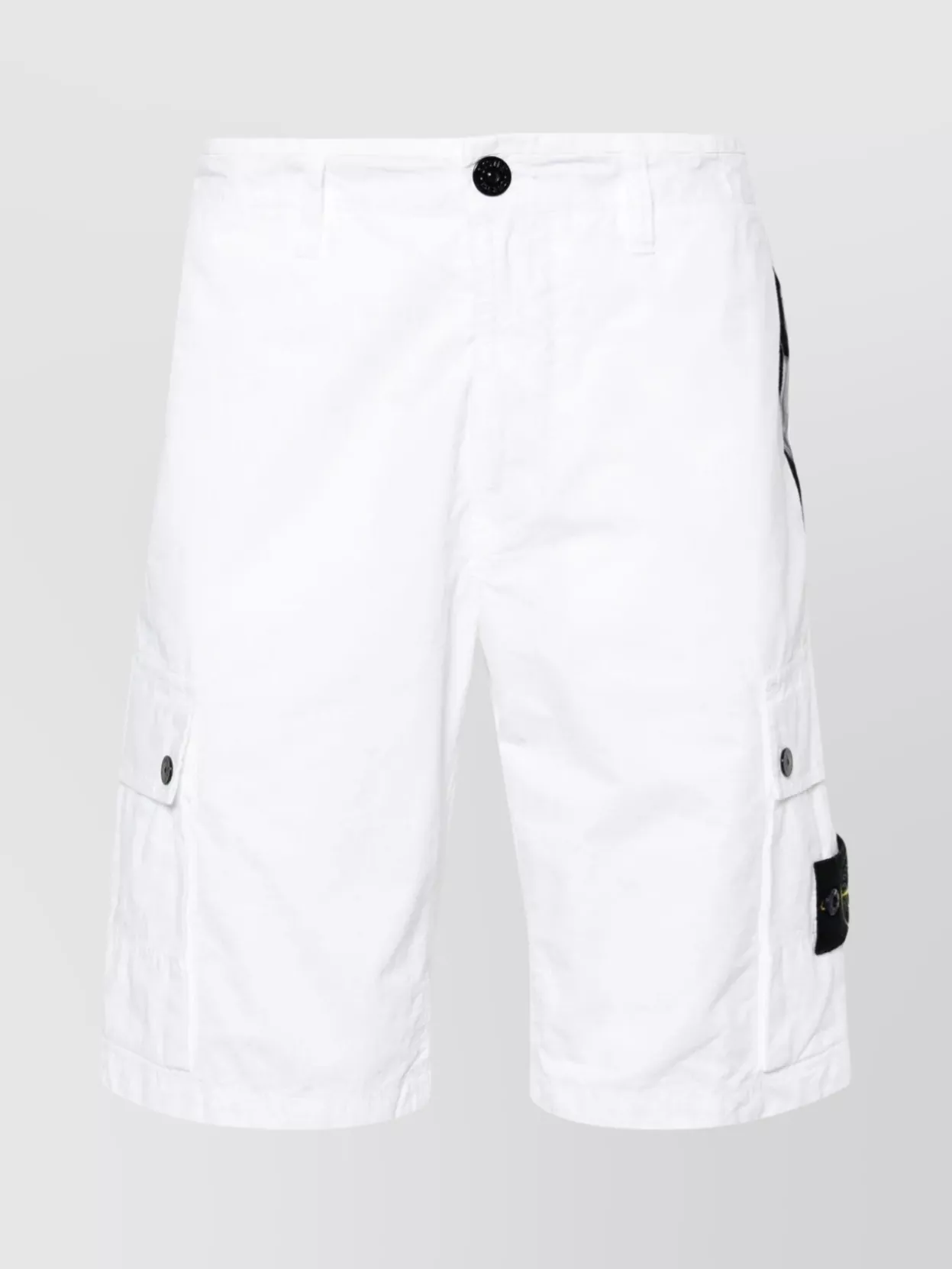 Stone Island Compass-badge Cargo Shorts In White