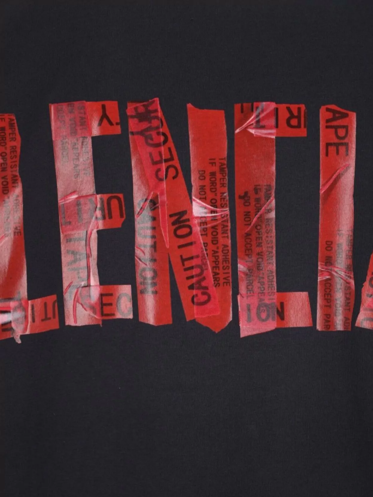 Balenciaga Crew Neck Distressed Graphic Print Long Sleeves