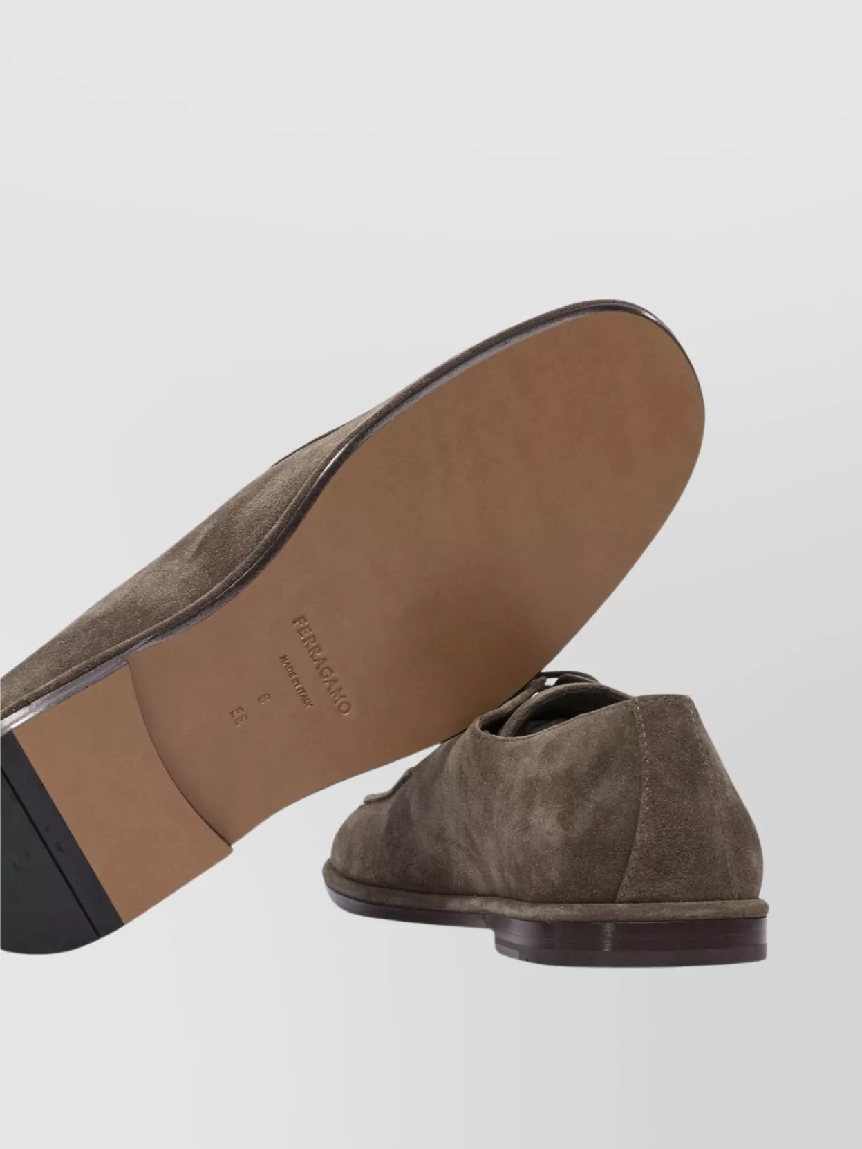 Ferragamo Round Toe Suede Lace-Up Shoes