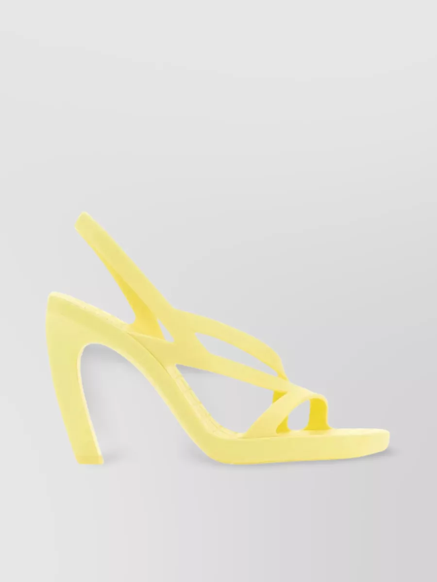 Shop Bottega Veneta Heel Sandals: Crossed Band Straps In Yellow