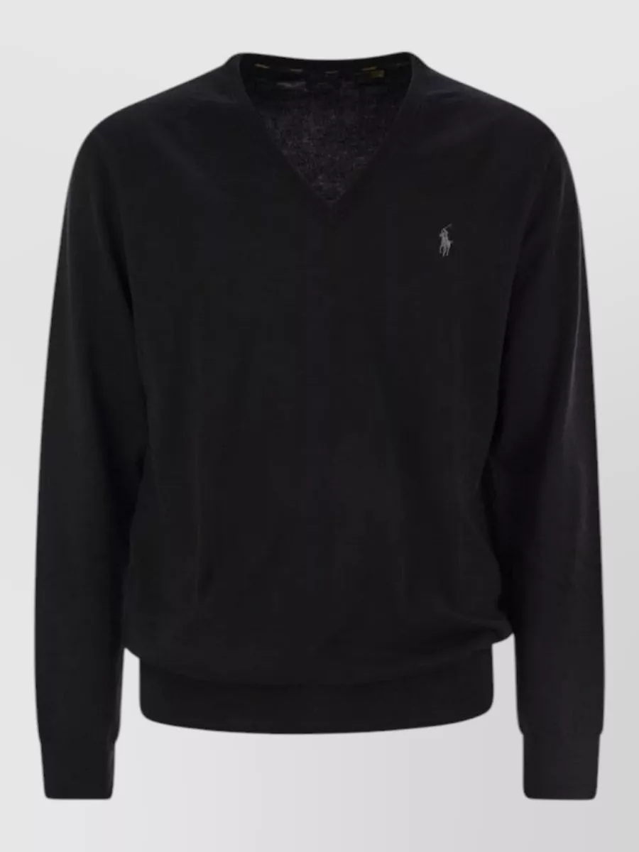 Polo Ralph Lauren cotton slim-fit v-neck long-sleeve sweater
