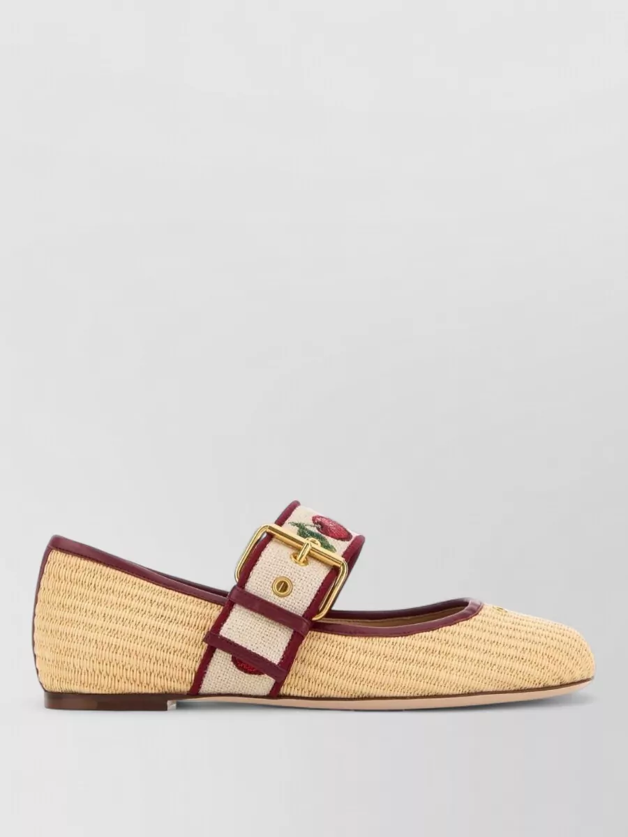 Valentino Garavani raffia ballerina shoes