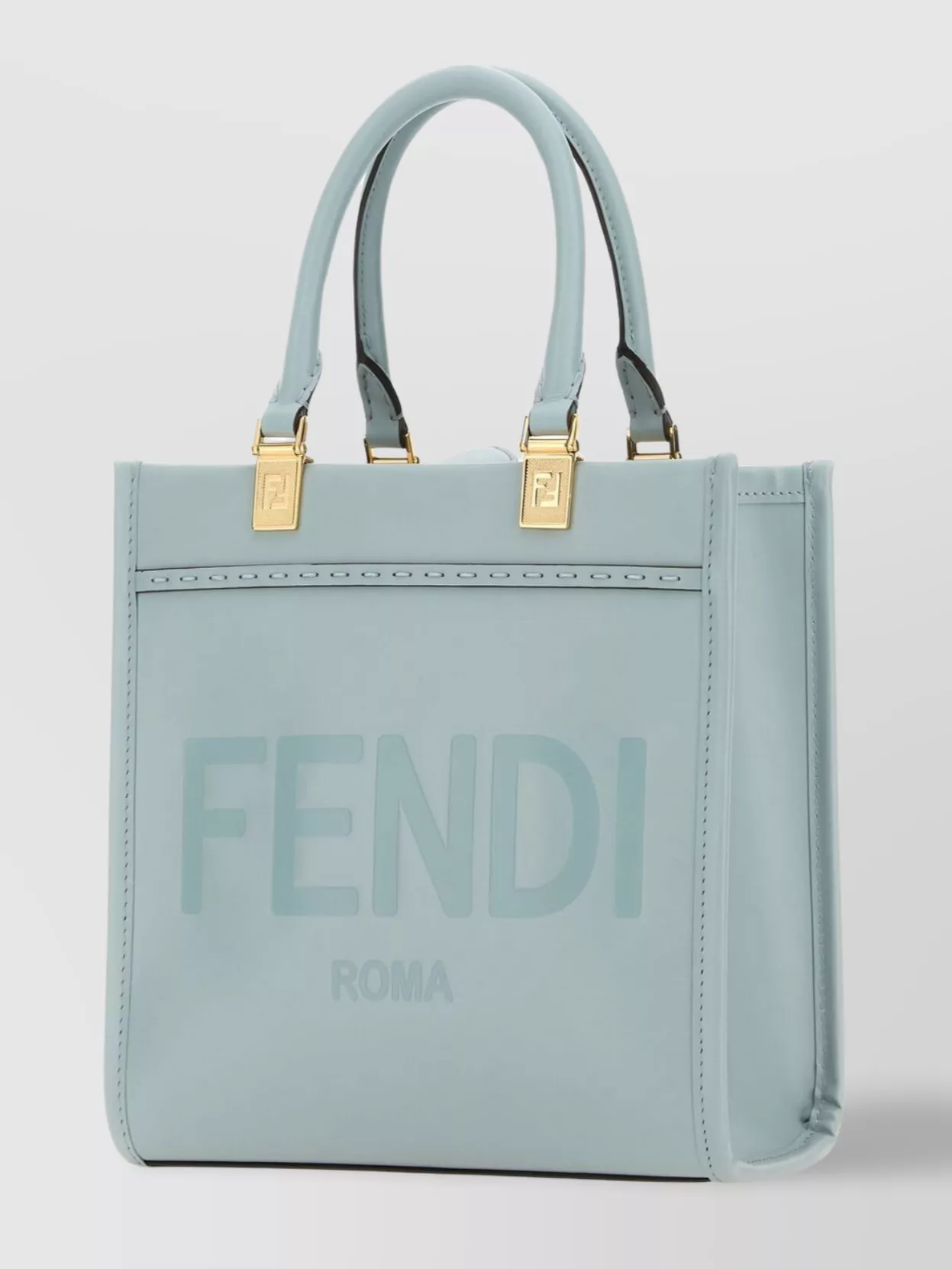 Shop Fendi Small Leather Shopping Bag With Detachable Strap