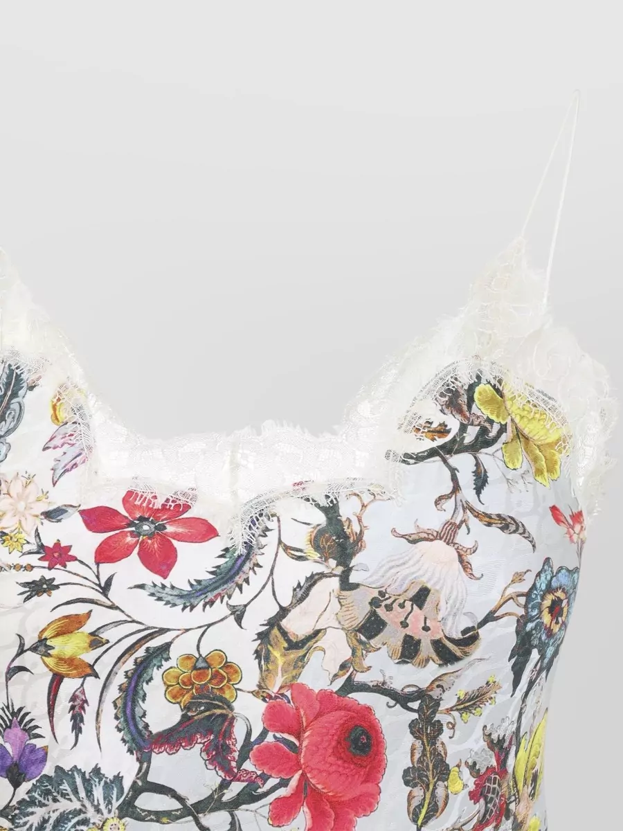 Roberto Cavalli Florentine Flowers Lace Floor Length Dress