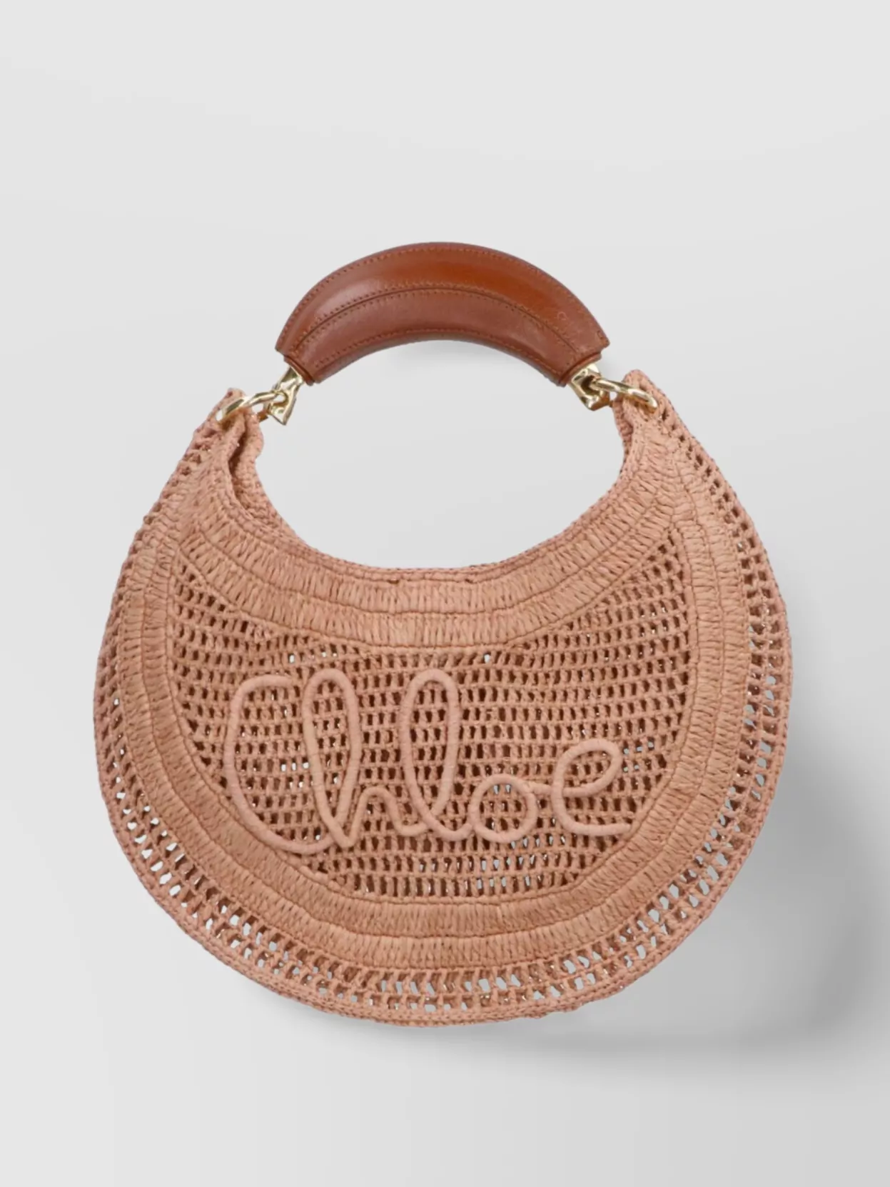 【送料&関税込】ChloAC Kerala 25 Raffia Shoulder Bag CHLOÉ Kerala 25 embellished leather-trimmed faux raffia tote