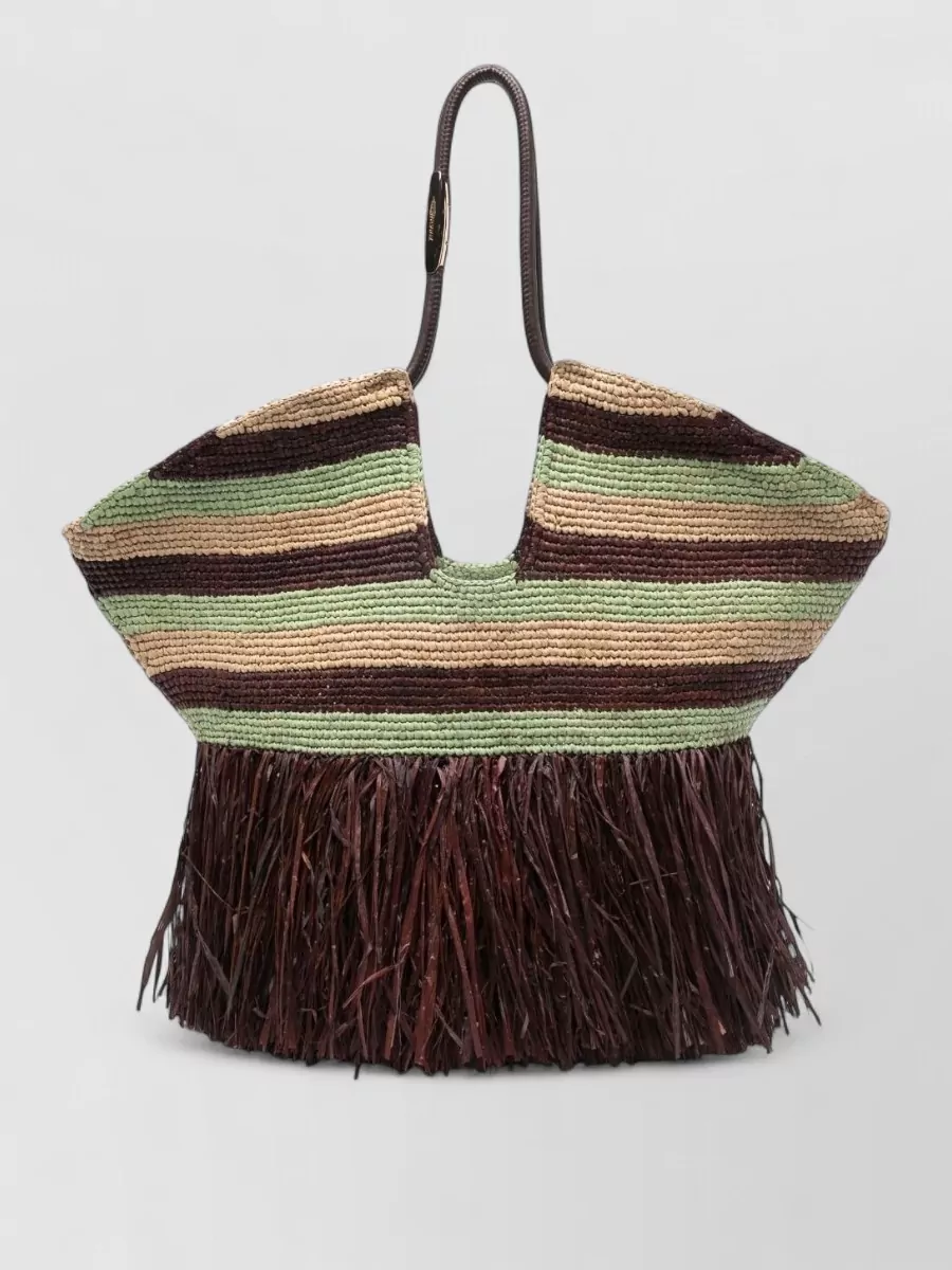Zimmermann striped raffia tote bag