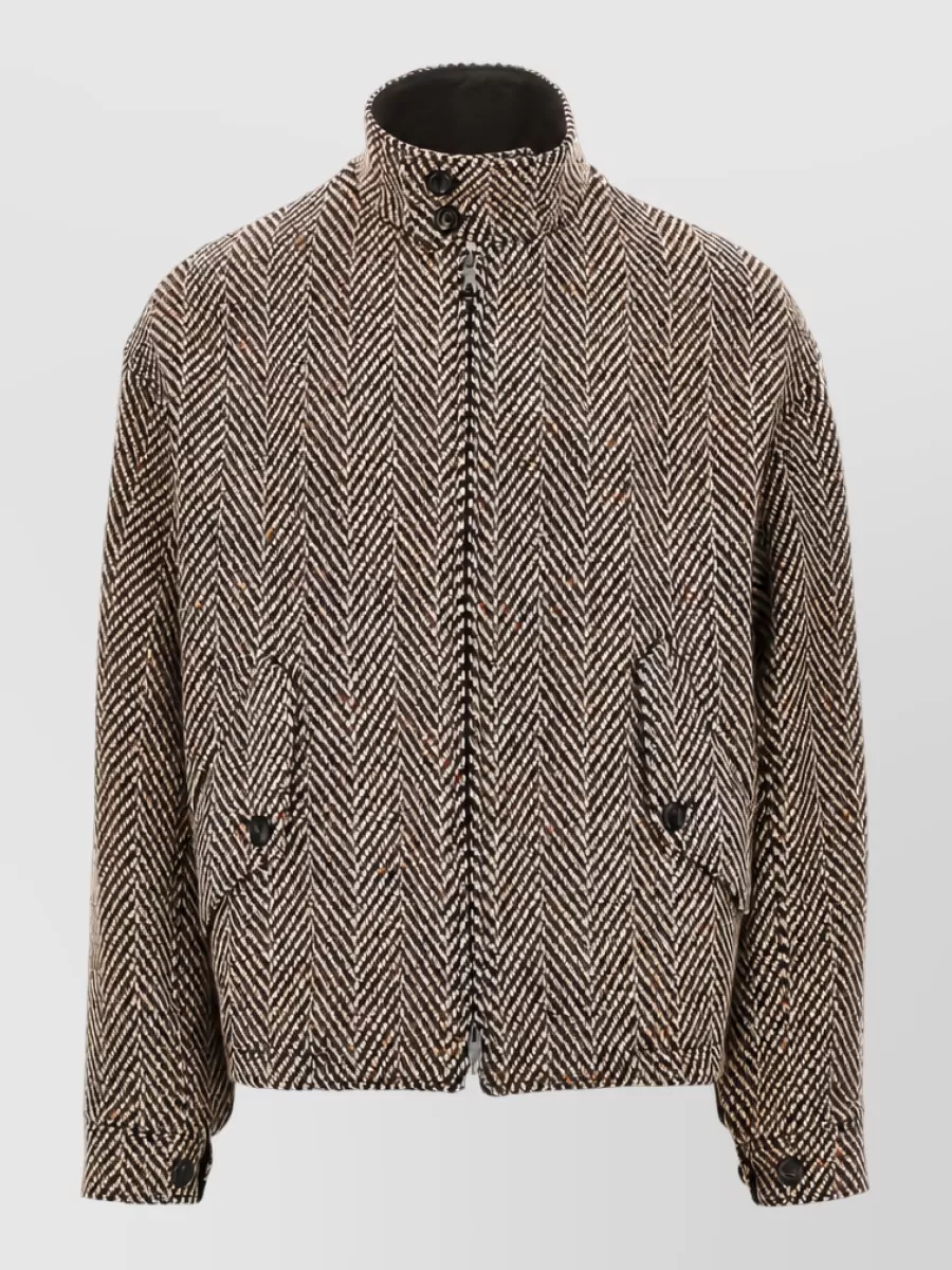 Emporio Armani chevron wool blend padded jacket