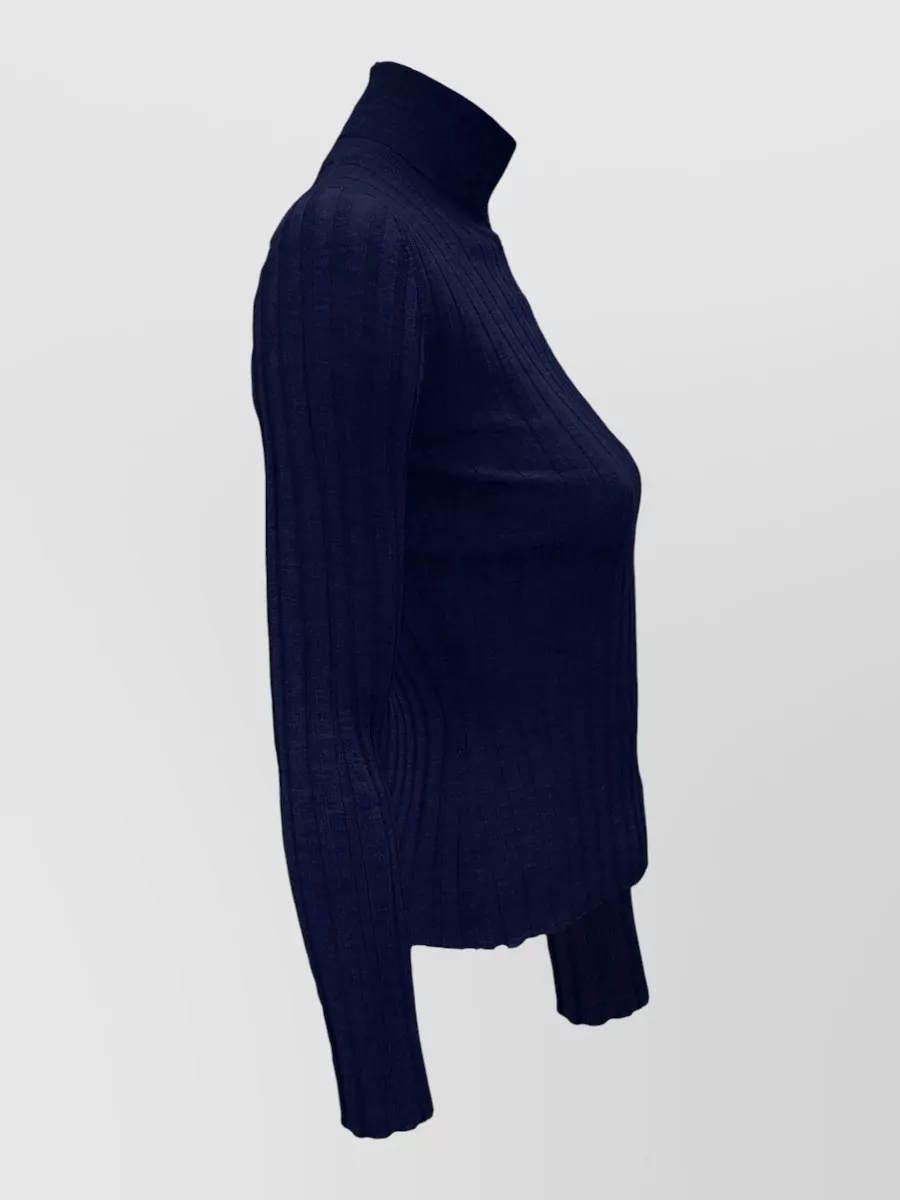La Rose Cashmere Silk Ribbed Turtleneck Jumper