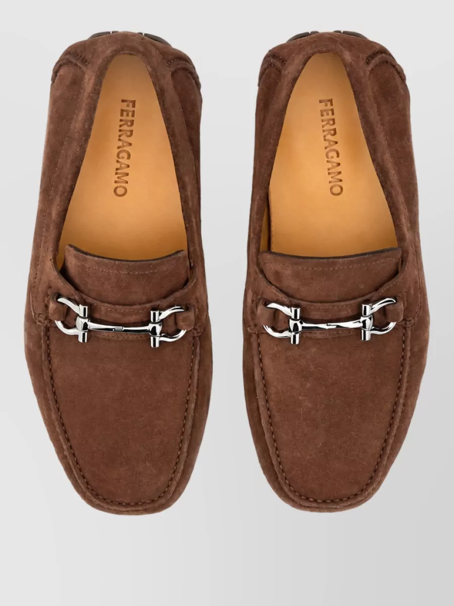 Ferragamo Leather Boat Shoes
