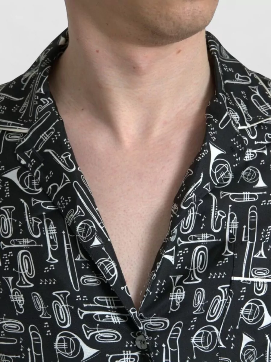 Dolce&Gabbana Silk Short-Sleeve Printed Polo Shirt