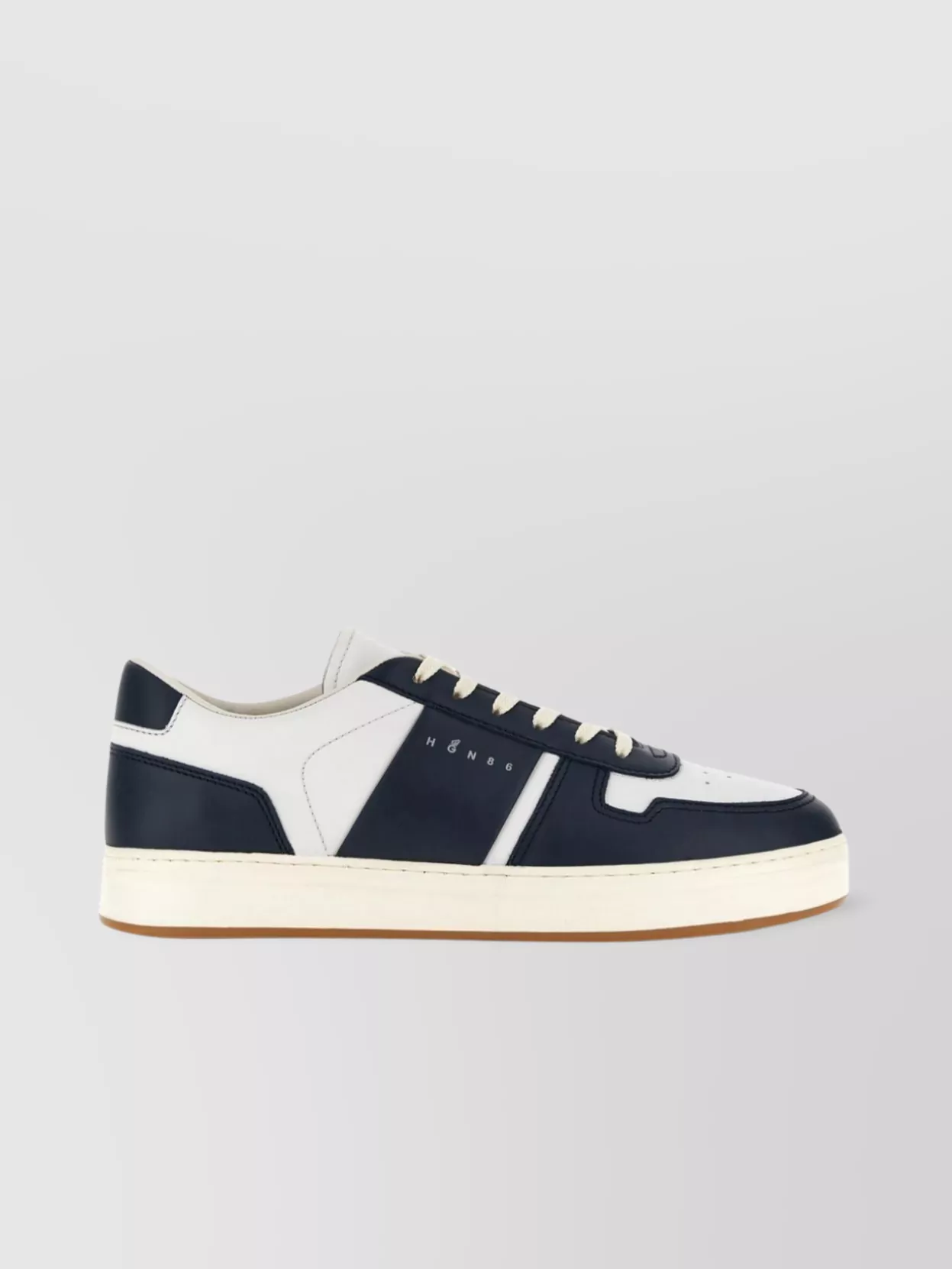Hogan Leather Logo Sneakers Perforated Toe
