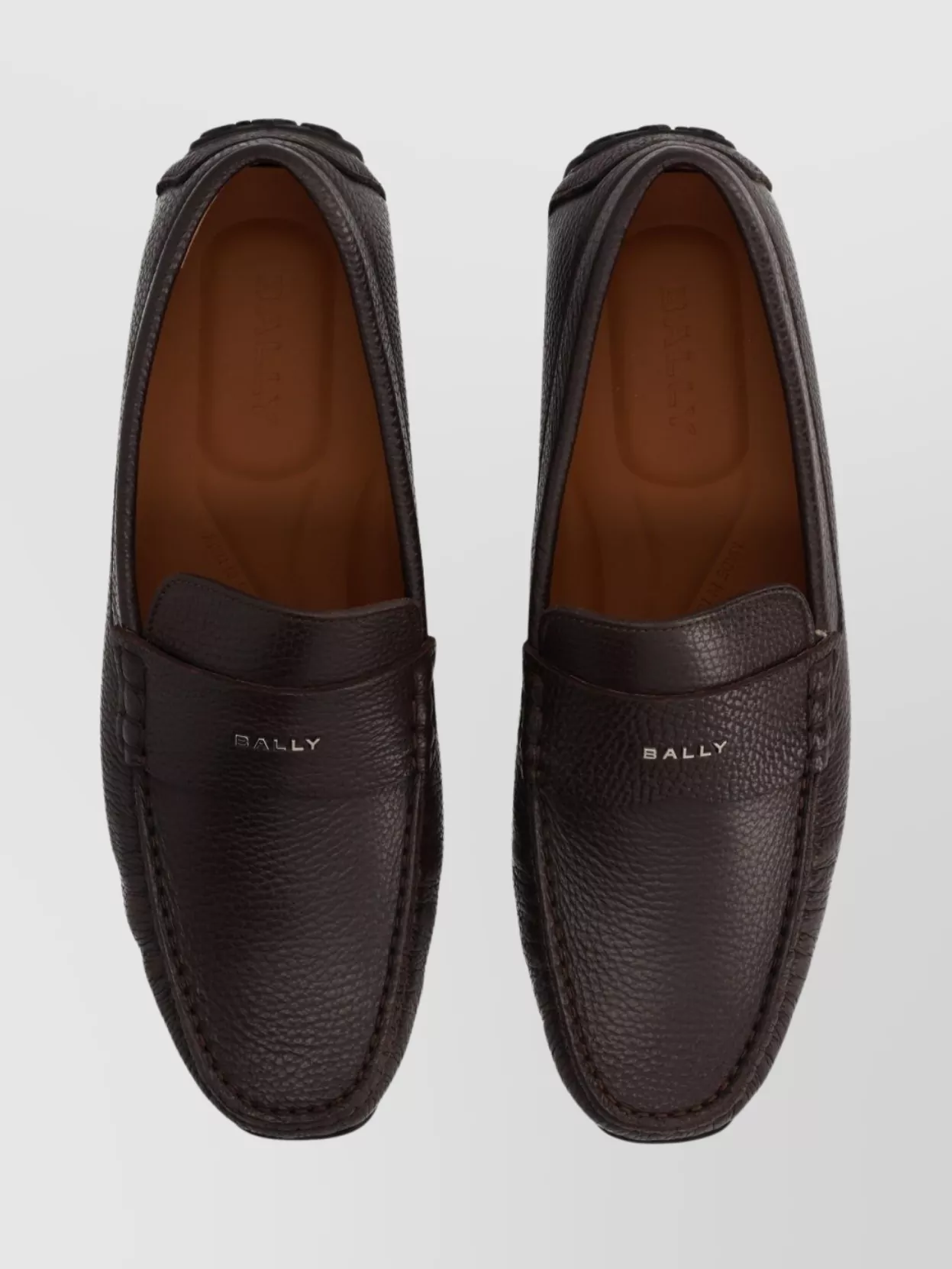 Bally Textured Leather Loafers Rubber Sole