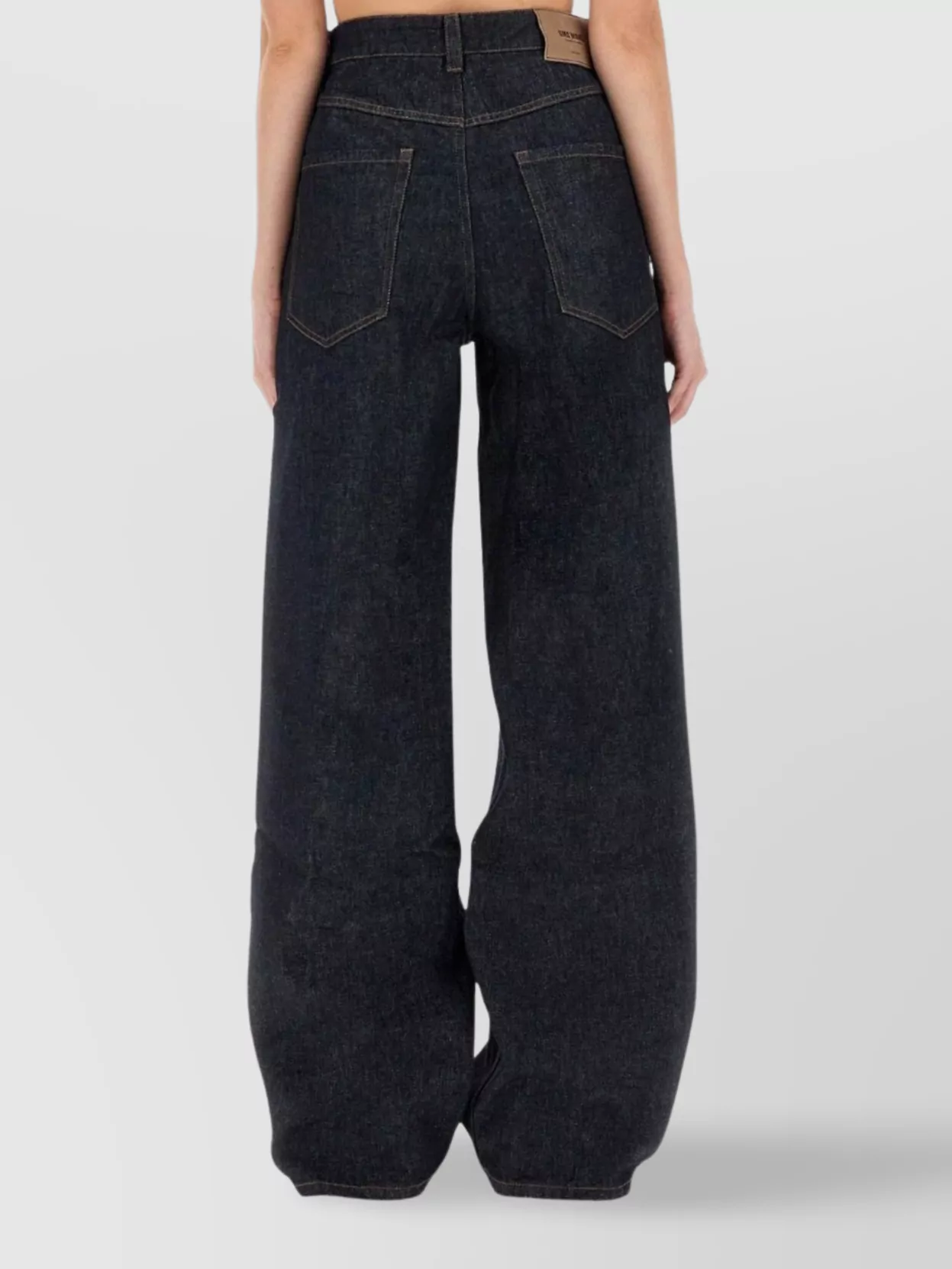 Uma Wang Wide Leg Denim Trousers Pockets