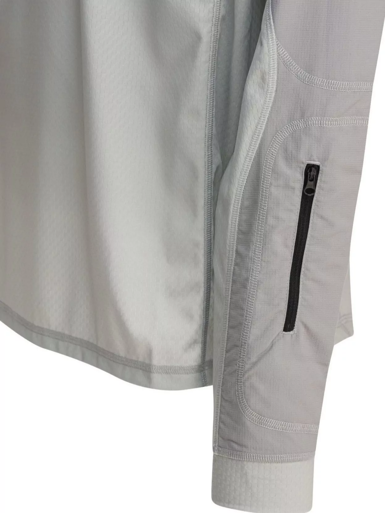 Gr10k Stitched Collar Long Sleeve Zip Pocket In Gray