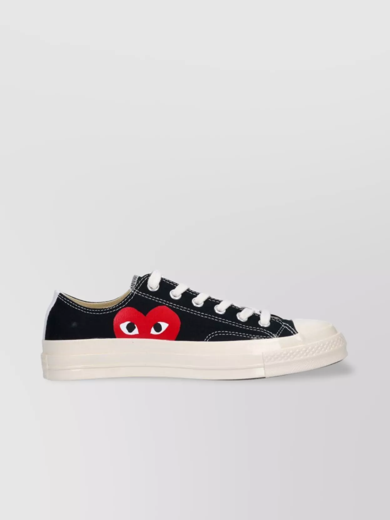 Comme Des Garçons Play Canvas Low Top Sneakers With Rubber Sole