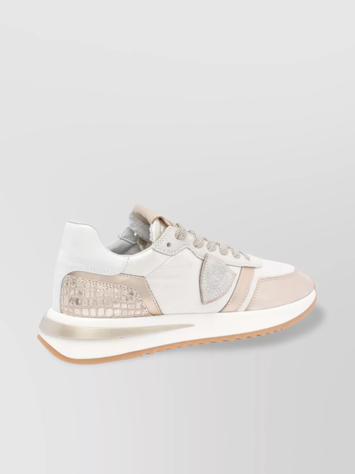 Philippe Model Low Top Leather Sneakers With Textured Panels