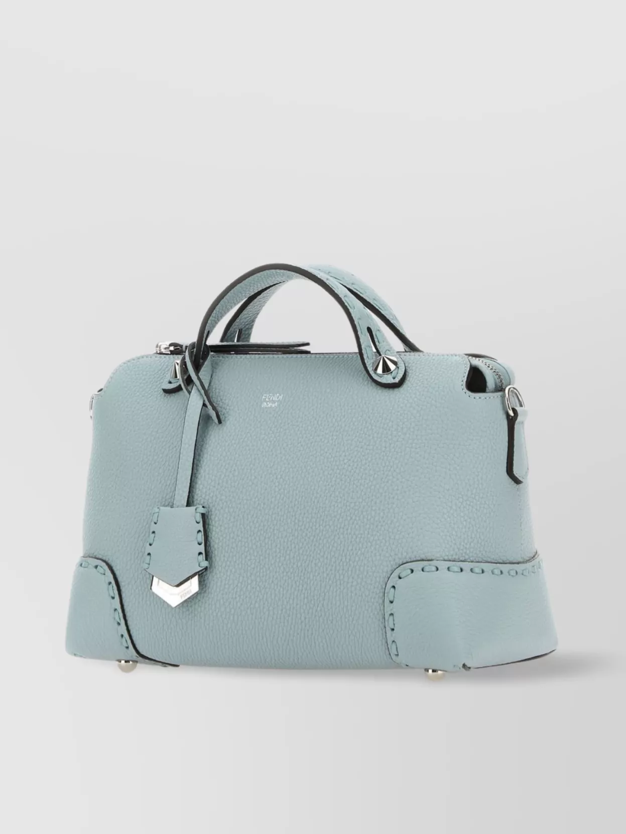 Fendi Medium Leather Handbag With Detachable Strap And Handles In Blue