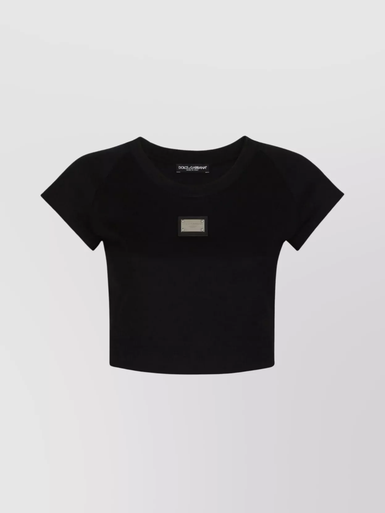 Dolce&Gabbana Sheer Lace Cropped Logo T-Shirt
