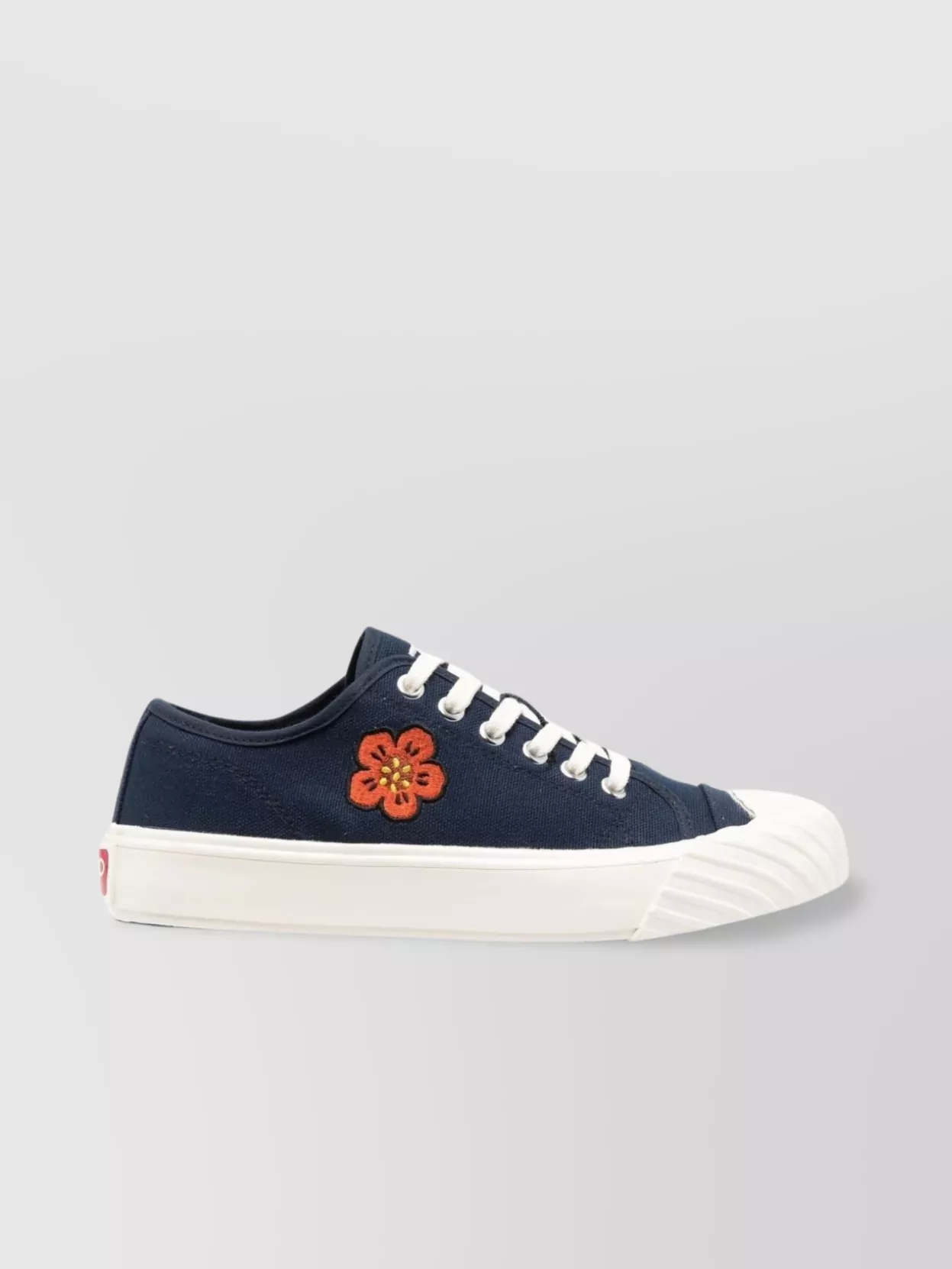 Shop Kenzo Flower Detail Rubber Sole Sneakers In Blue