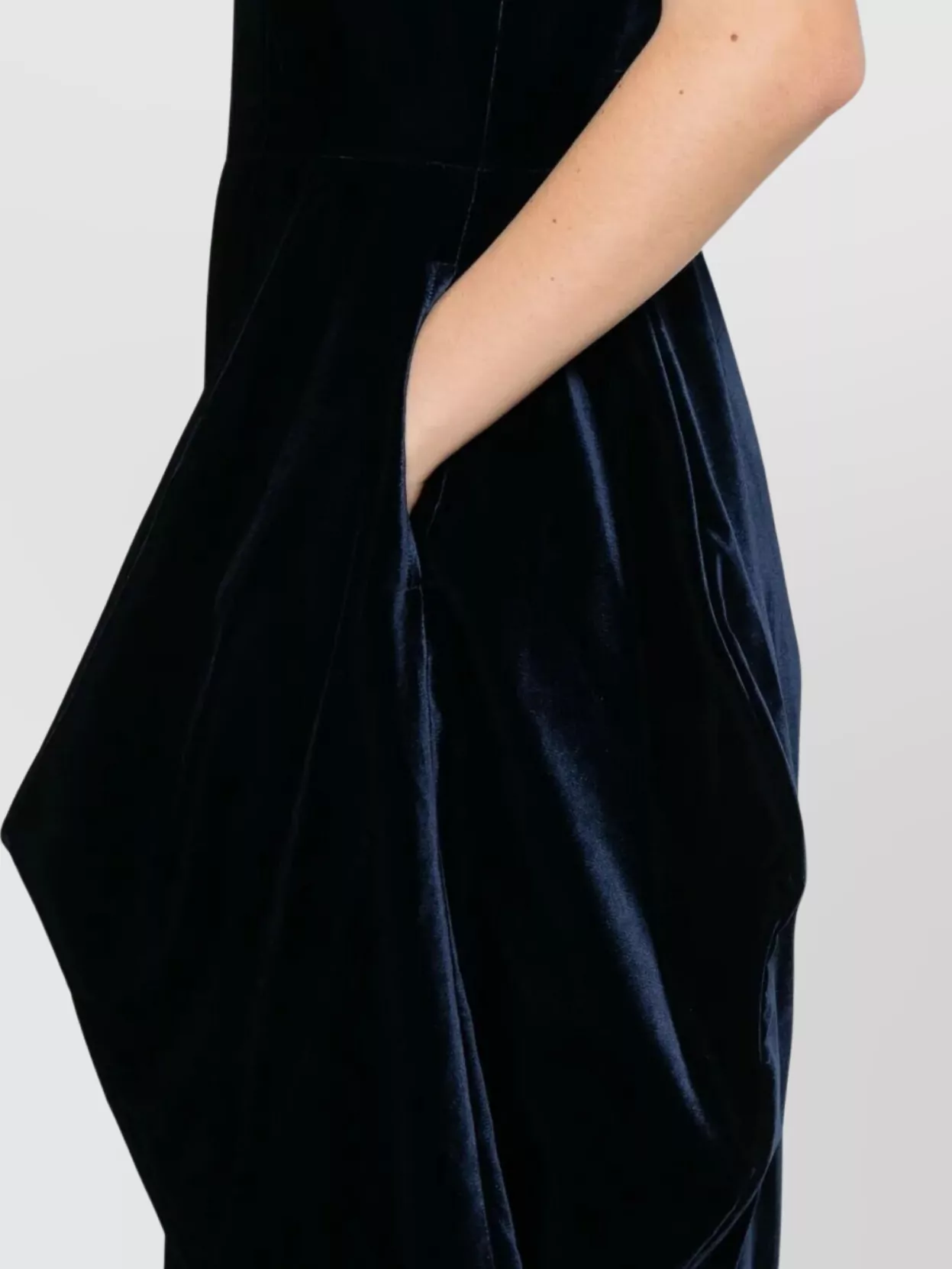 Comme Des Garçons Midi Velvet Dress Sleeveless Design