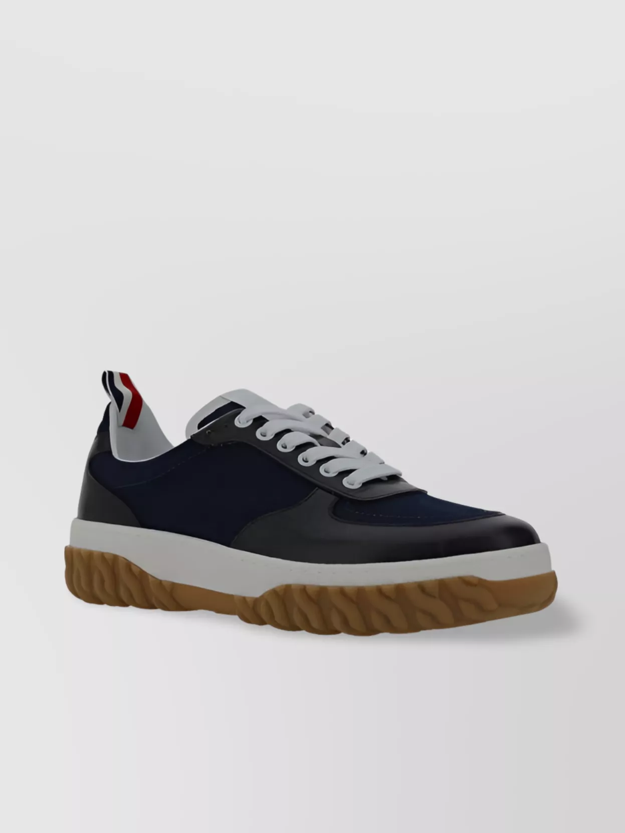 Shop Thom Browne Varsity Calfskin Sneakers Contrasting Sole
