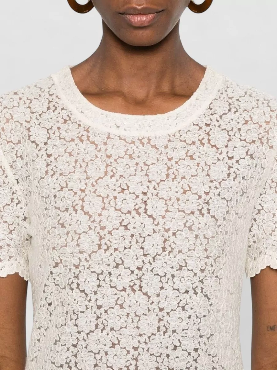 Ermanno Scervino Lace Top Short Sleeves Round Neck